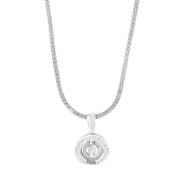 Rachel Koen Diamond Ladies Pendant Necklace 14K White Gold 0.25cttw